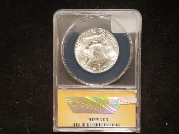 ANACS 1952 Franklin Half Dollar in Mint State 63 FULL BELL LINES