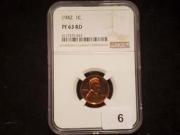 NGC 1942 Wheat Cent Proof 63 RED