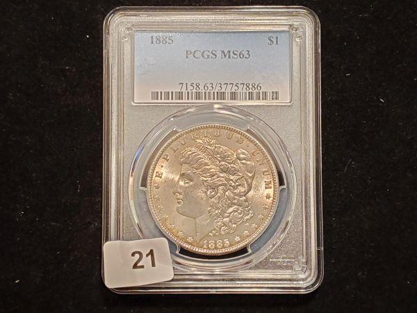 PCGS 1885 Morgan Dollar in MS-63