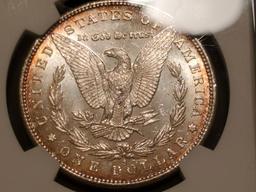 NGC 1880-S Morgan Dollar in MS-63