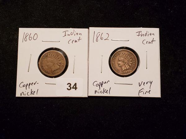 Two Copper-nickel Indian Cents