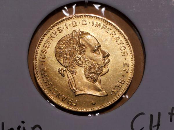GOLD! Beautiful Austria 1892 4 Florin 10 francs