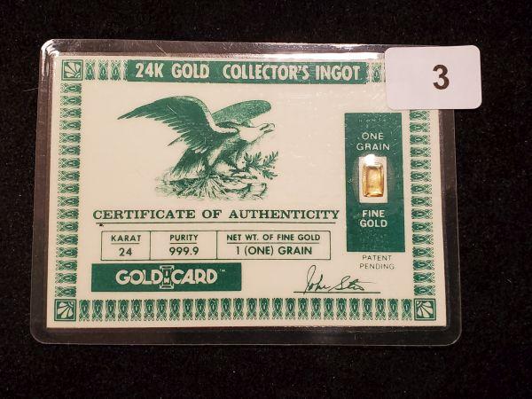 GOLD! 24k Gold Collector's Ingot