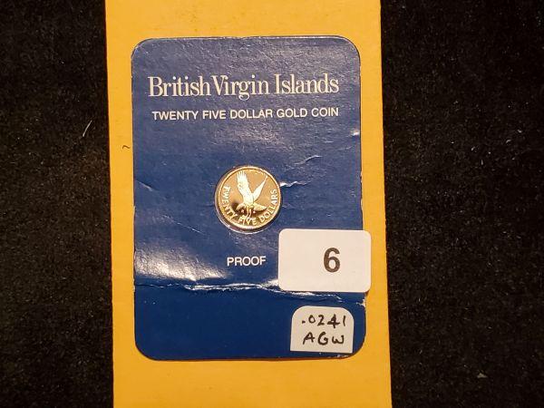 GOLD! 1980 British Virgin Islands $25 gold coin Proof