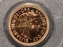 GOLD! PCGS 2002 England Shield Half-Sovereign