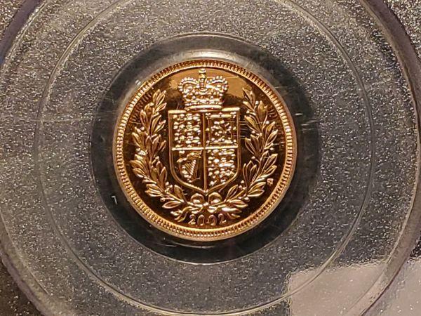 GOLD! PCGS 2002 England Shield Half-Sovereign