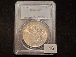 PCGS 1884-O Morgan Dollar in MS-63