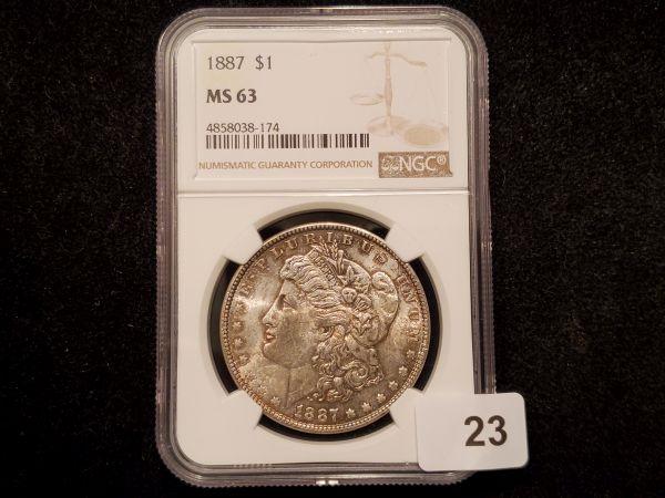 NGC 1887 Morgan Dollar in MS-63