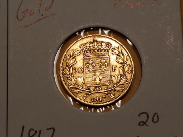 GOLD! Old gold! 1817 France 20 francs Error coin