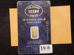 GOLD! Goldgram 1 gram of gold in original packaging