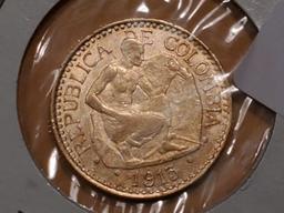 GOLD! Colombia 1913 5 pesos