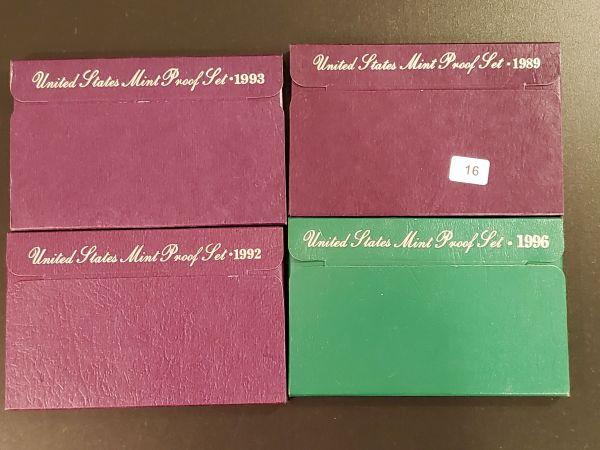 1993, 1992, 1989, and 1996 Proof Sets