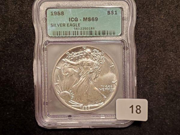 ICG 1988 American Silver Eagle MS-69