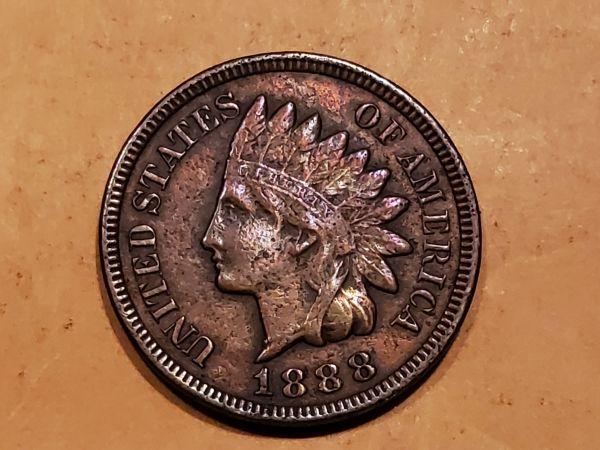 1888 Indian cent in Extra Fine details