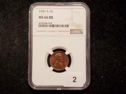 NGC 1941-S Wheat Cent in MS-66 Red-Brown
