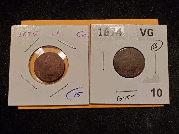 Two semi-Key Indian cents