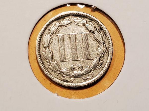 1873 Three Cent Nickel in Fine plus