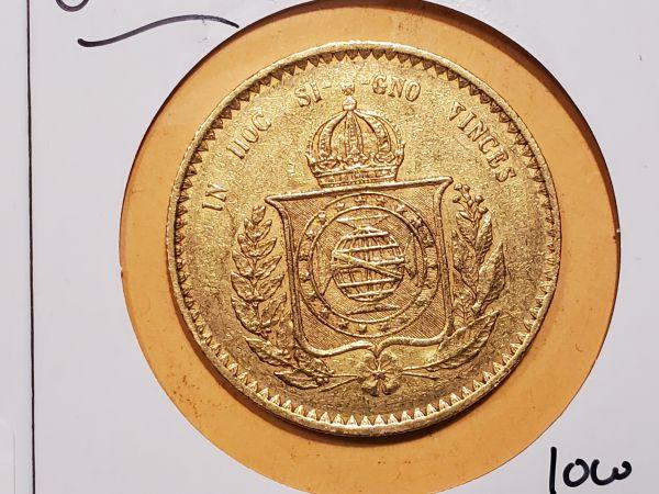 **GOLD! WOW! 1852 Brazil 20,000 reis