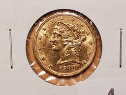 GOLD! 1900 Liberty Head $5 Half-Eagle