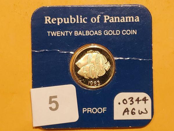 GOLD! Panama 1983 Twenty Balboas Coin