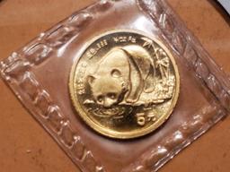 GOLD! China 1987 gold 5y panda