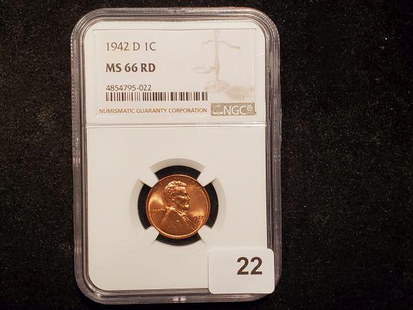 NGC 1942-D Wheat Cent in MS-66 RED