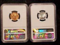 Two high Grade NGC-slabbed Wheat Cents