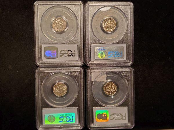 Four PCGS graded Roosevelt Proof Dimes