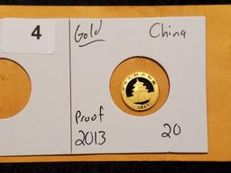 GOLD! China 2013 Proof 20