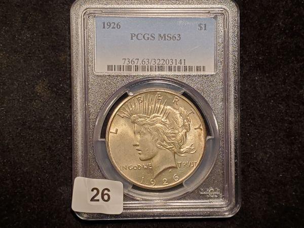 PCGS 1926 Peace Dollar in MS-63