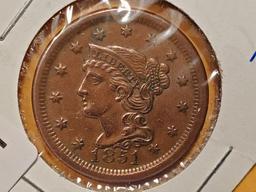 1851 Braided Hair Large Cent