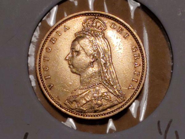 GOLD! Purty 1890 Great Britain Half-Sovereign