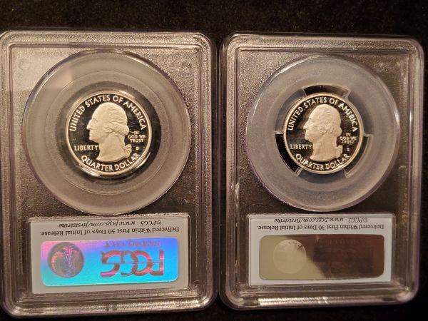 Two SILVER PCGS-graded Proof 69 Deep Cameo National Parks Quarters