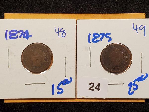 Two Semi-Key Indian Cents