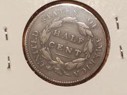 1829 Classic Head Half Cent in Fine 15