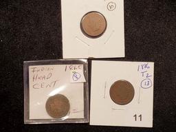 Three Semi-Key Date Indian cents