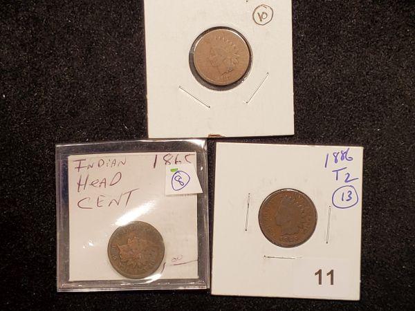 Three Semi-Key Date Indian cents