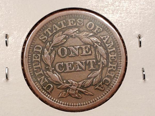 1850 Braided Hair Large Cent in Extra Fine plus