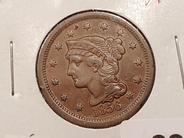 Better Date 1856 Braided Hair Large Cent in Very Fine