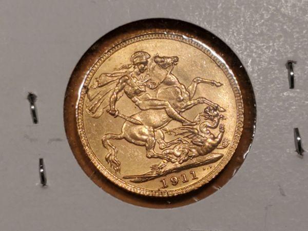 GOLD! Brilliant Uncirculated 1911 Great Britain Gold Sovereign