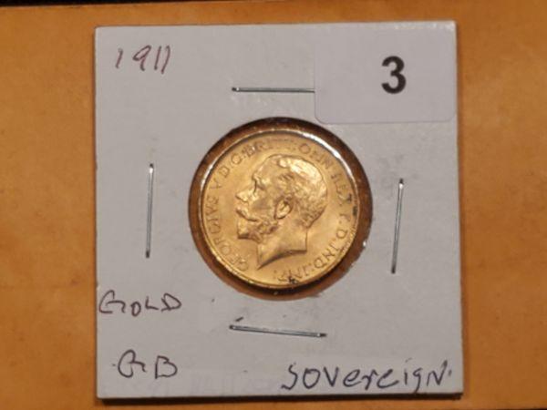 GOLD! Brilliant Uncirculated 1911 Great Britain Gold Sovereign