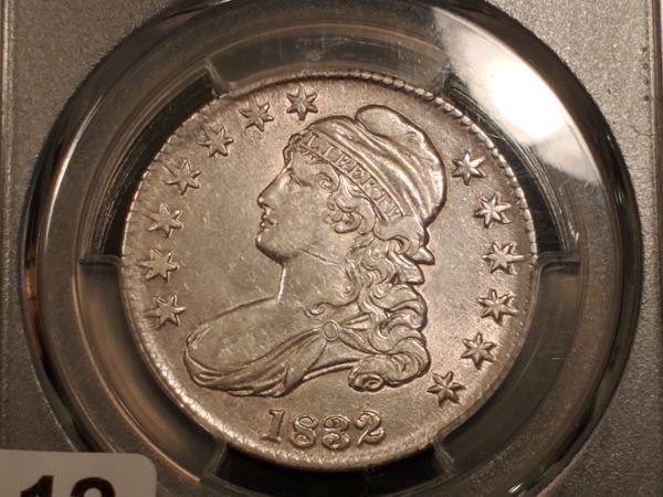 PCGS 1832 Bust Half Dollar Large Letters About Uncirculated - details
