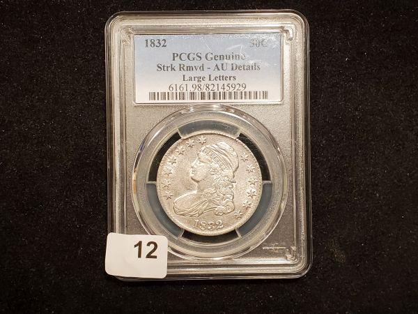 PCGS 1832 Bust Half Dollar Large Letters About Uncirculated - details