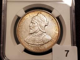 NGC 1905 Panama 50 cents Uncirculated details