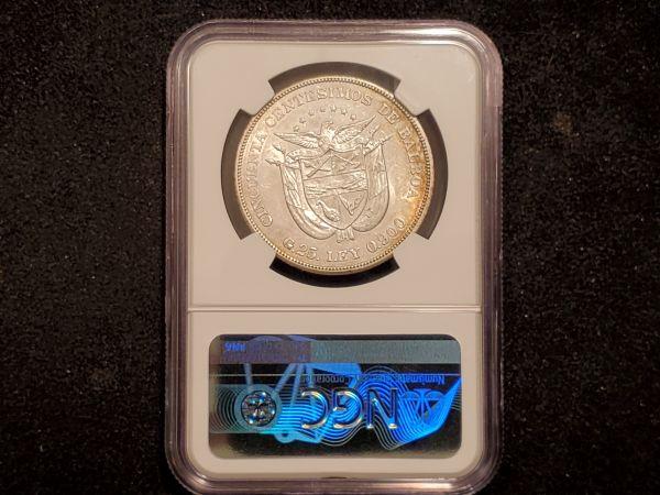 NGC 1905 Panama 50 cents Uncirculated details