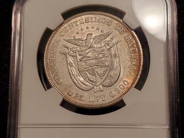 NGC 1905 Panama 50 cents Uncirculated details