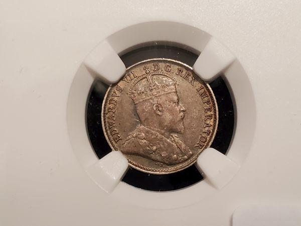 NGC 1907 Canada 5 cents in About Uncirculated 55