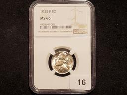 NGC 1943-P Silver Wartime Jefferson Nickel in MS-66