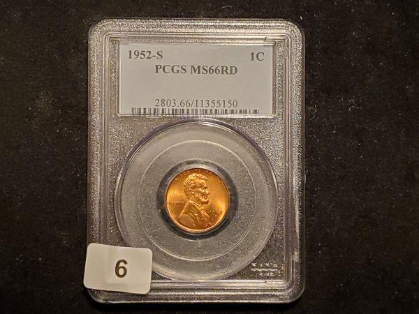 PCGS 1952-S Wheat cent in MS-66 RED