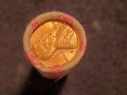 Bank wrapped roll of 1955-D Wheat cents